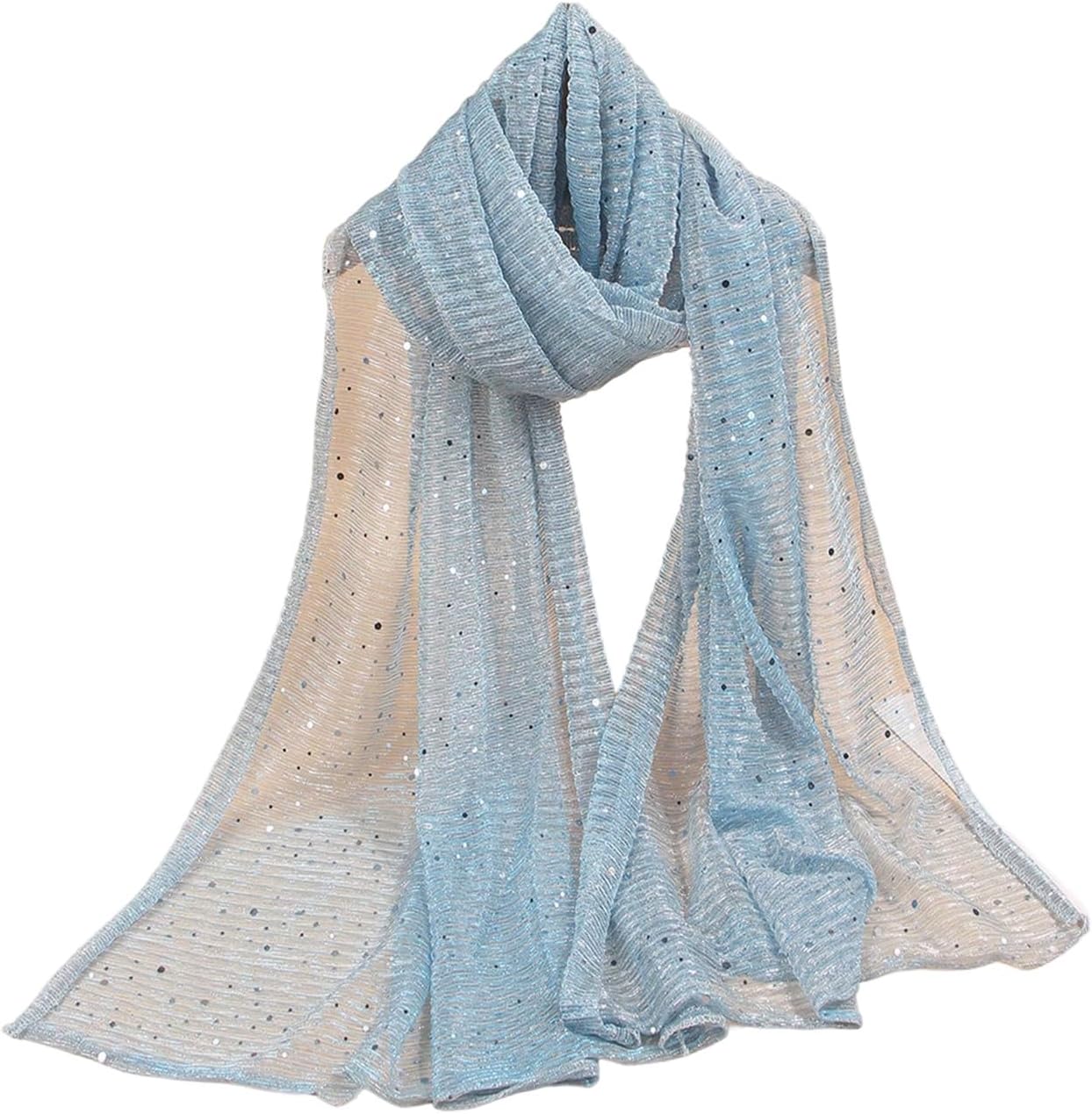 Floerns Women's Sequin Bandana Square Scarf Silk Scarves Mesh Shawl and Wrap for Evening Dresses
