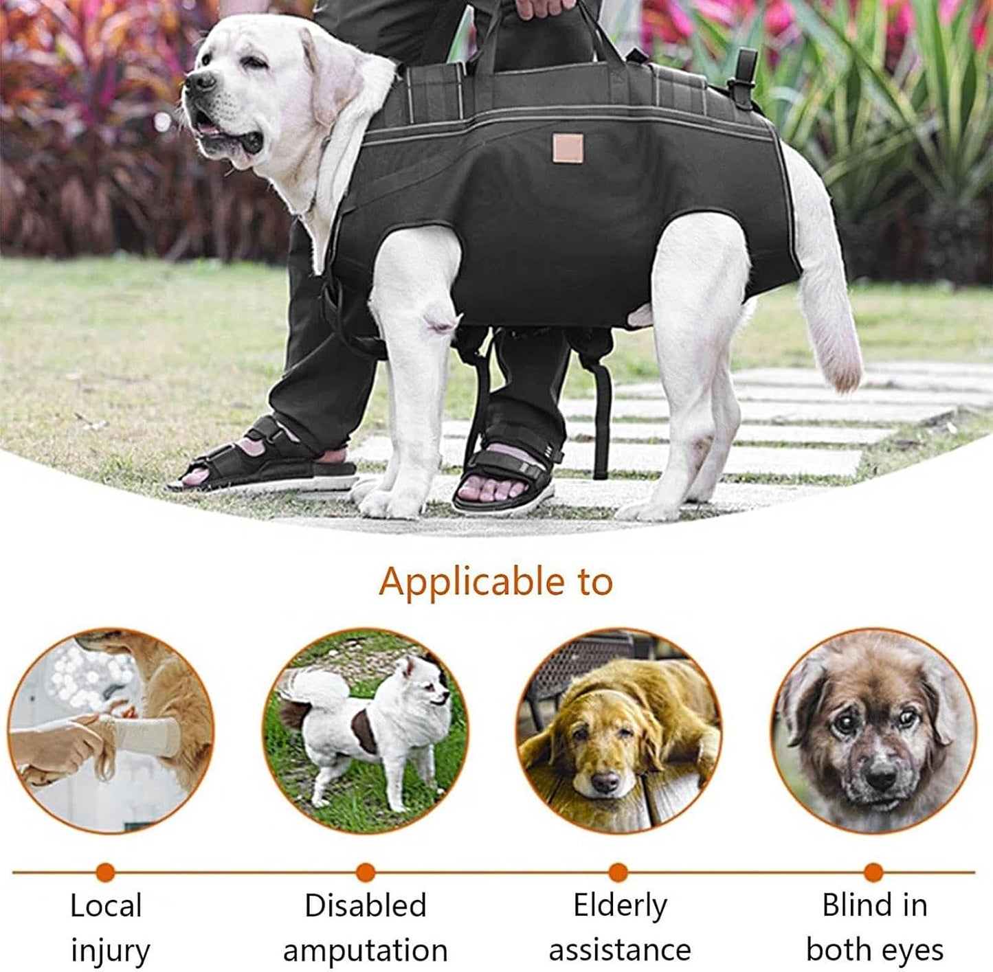 Dog Lifting Harness | Adjustable Carrying Sling | Dog Support Sling | for Large Breed Senior Elderly Rehabilitation Mobility Aid Daily Walk Travel Hiking