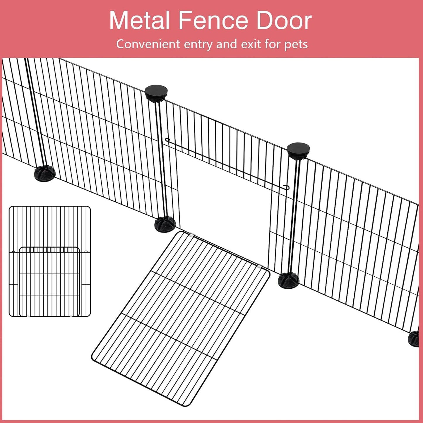 12 Panels Small Animal Playpen, 48" x 24" x 16" Pet Playpen with Waterproof Mat, C&C Cage for Guinea Pigs, Puppy Play Pen, Bunny Playpen, Indoor Outdoor Portable Metal Wire Yard Fence