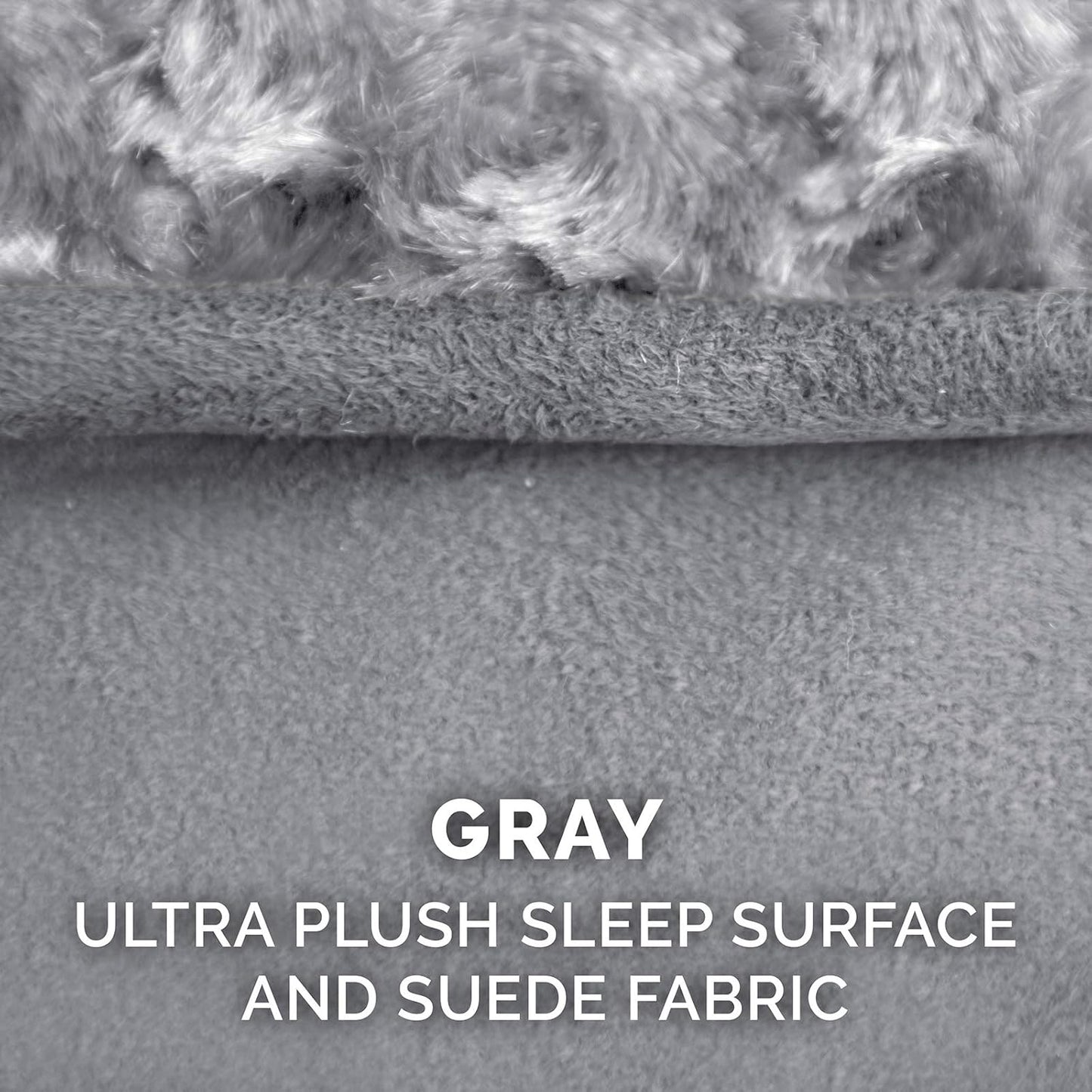 Furhaven Dog Bed Luxe Lounger Gray, Jumbo Plus/XXL W/Same Size Waterproof Liner