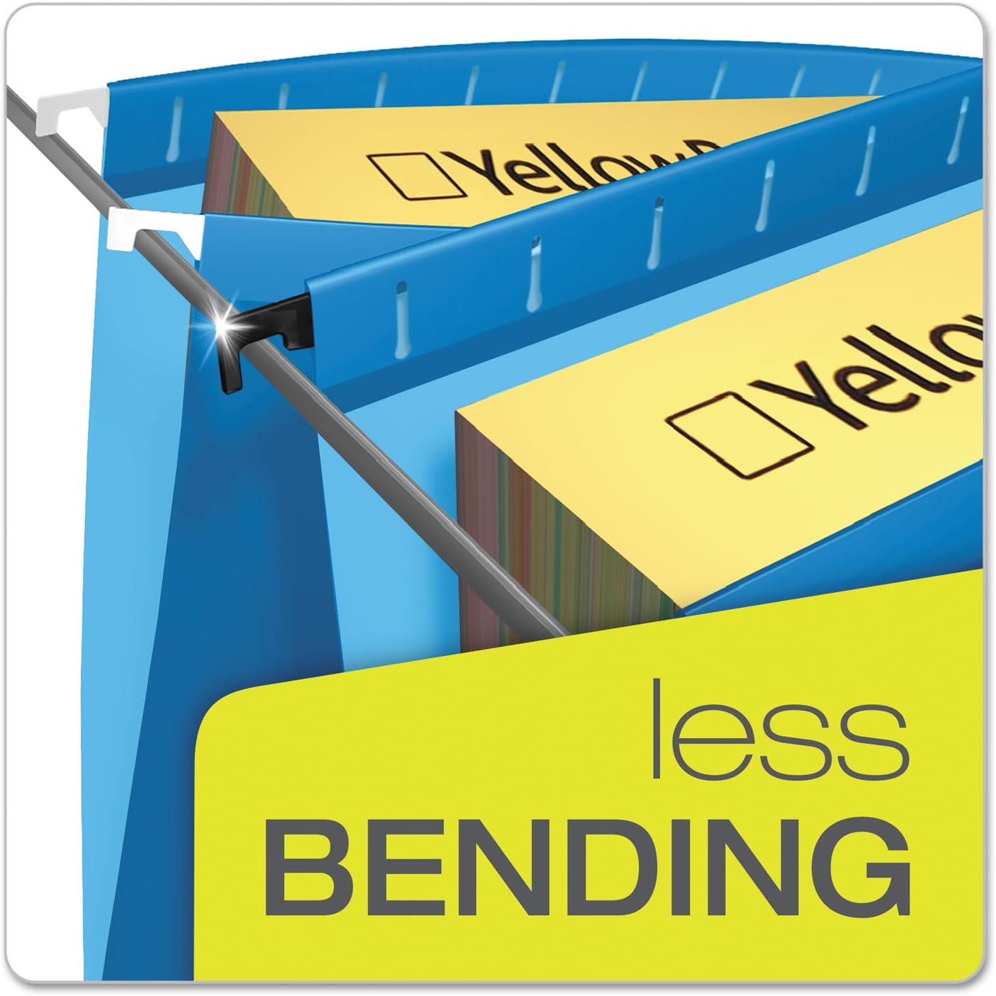 Pendaflex SureHook Reinforced Hanging Folders, Letter Size, Assorted Colors, 1/5 Cut, 20/BX (6152 1/5 Asst)