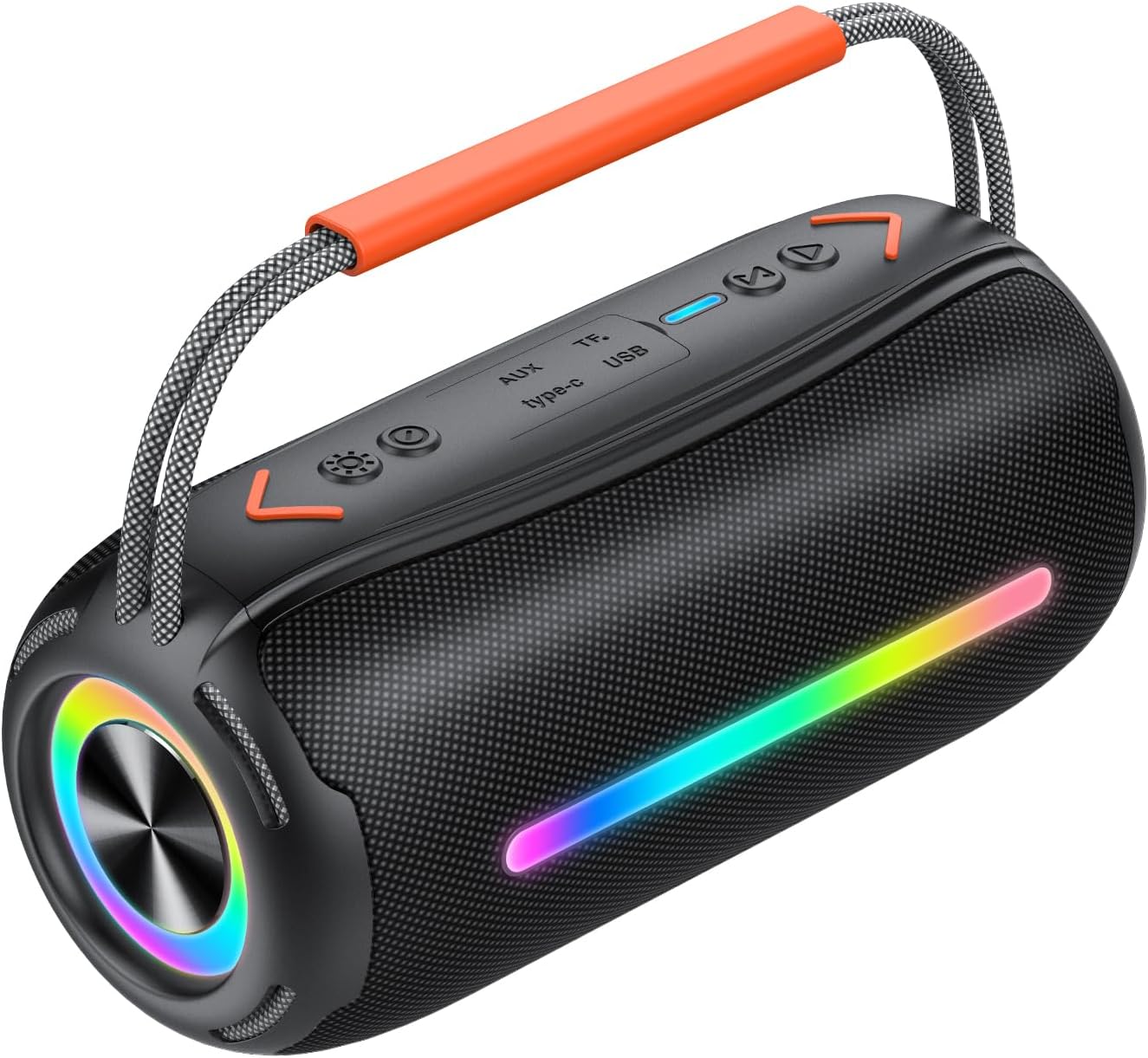 aowoka Bluetooth Speaker Portable Wireless Bluetooth Speakers with HD Stereo Sound, BT 5.4 TWS Pairing, IPX7 Waterproof, 30H Battery Life with Led Light for Outdoor/Party/Sport/Travel/Gifts