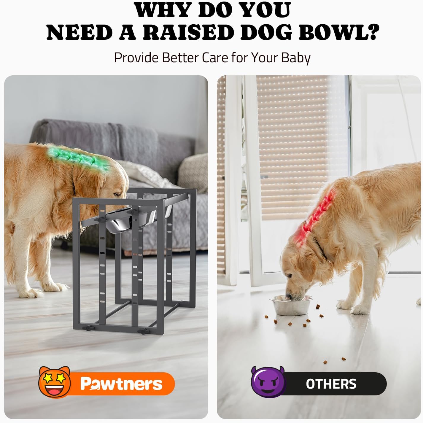 Elevated Dog Bowls for Medium Breed: 4 Height Adjustable Raised Dog Bowl Feeder Station with 2 Stainless Steel Bowls, Grey