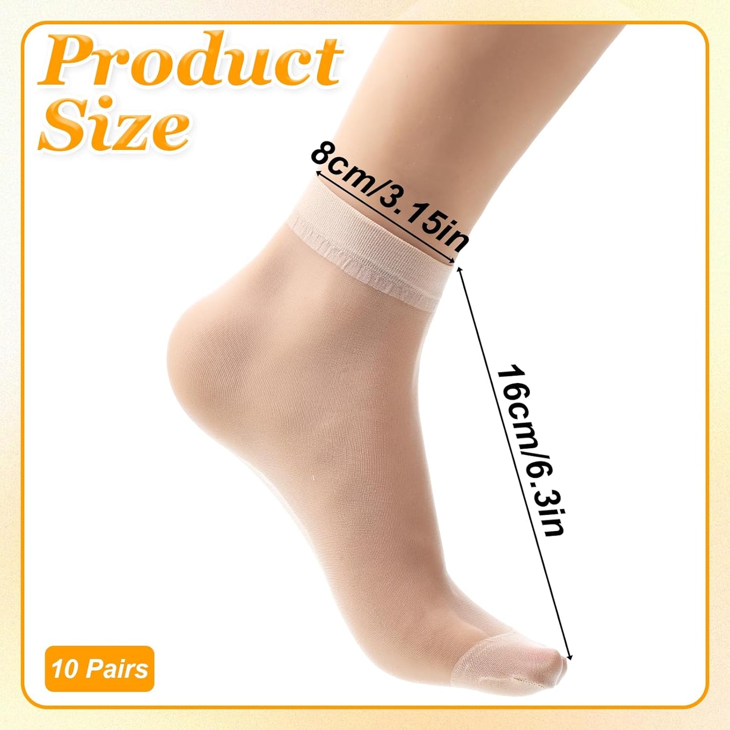 10 Pairs Womens Sheer Ankle Socks Nude Nylon Socks Thin Soft Reinforced Toes Premium Hosiery Stylish Breathable Sock for Women One Size(5 Black, 5 Beige)