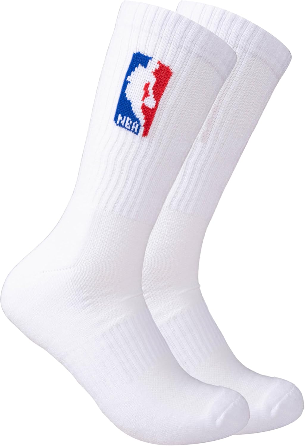 Ultra Game Men’s NBA Official Athletic Cushioned Secure Fit Crew Socks - 6 Pack