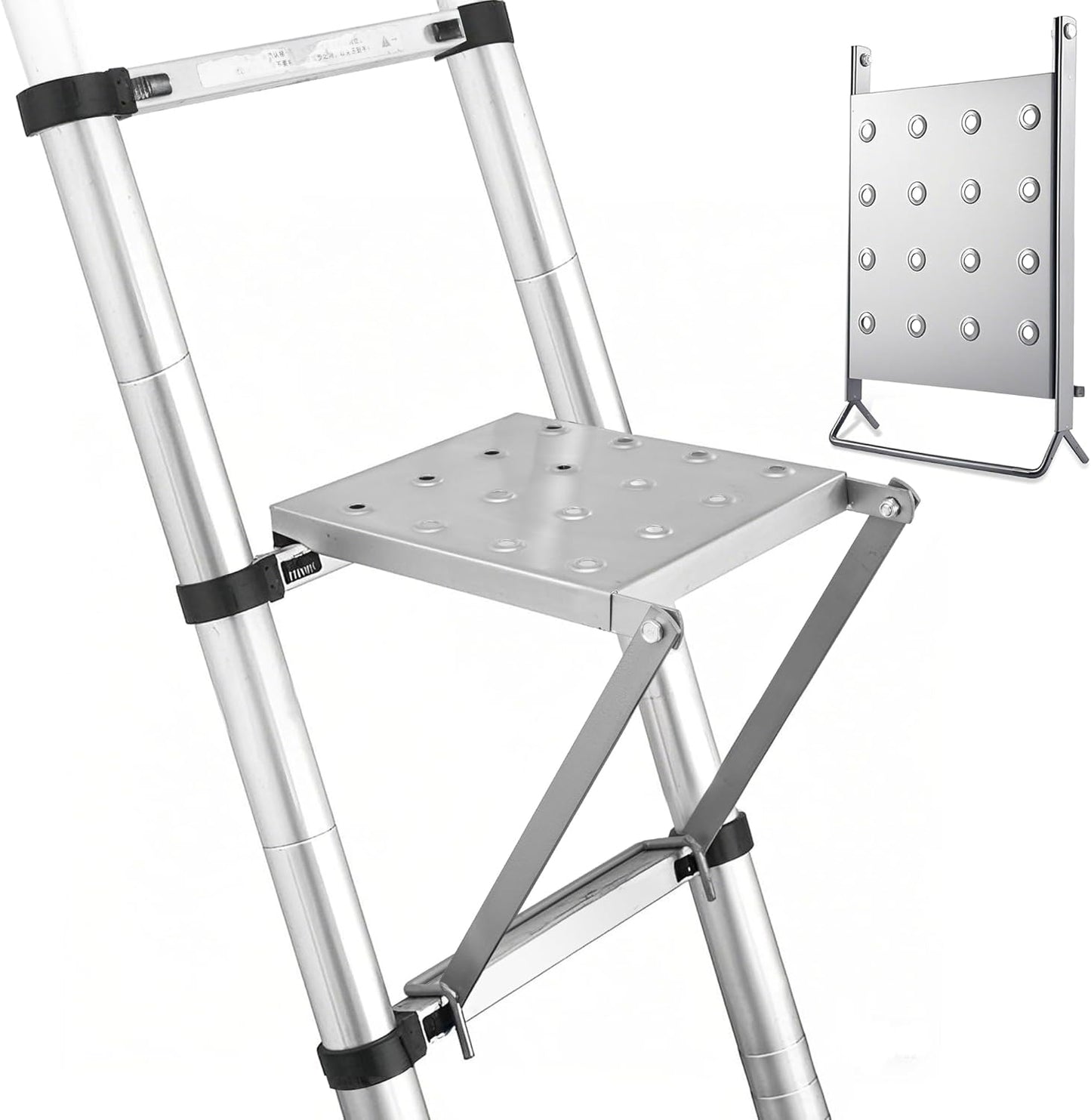 Ladder Platform Anti-Slip Ladder Work Platform Accessories for Stabilizer, Work Tray Attachment for Painters and Tools, Made of Premium Alloy Steel Holds 400 lbs