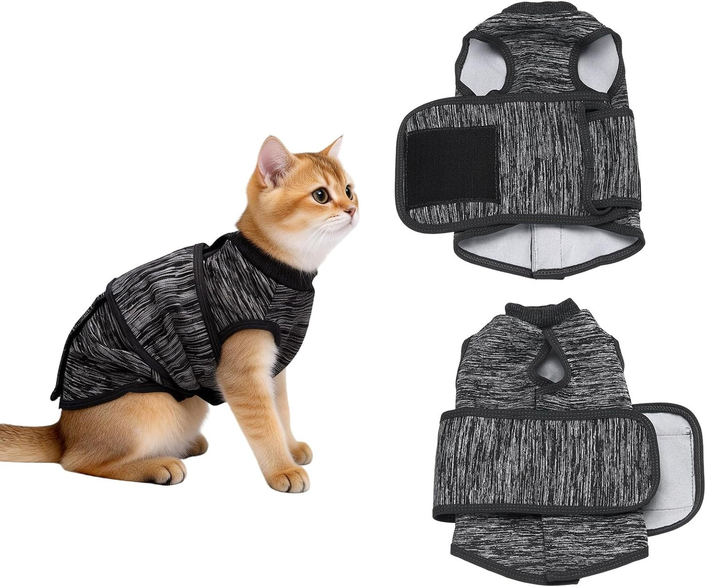 Dog Anxiety Calming Hoodie, Breathable Dog Anxiety Jacket Vest Coat Adjustable Pet Hoodie with Hood, Keep Pet Calm, S, (Dark Gray), Intended for Thunder/Fireworks/Separation
