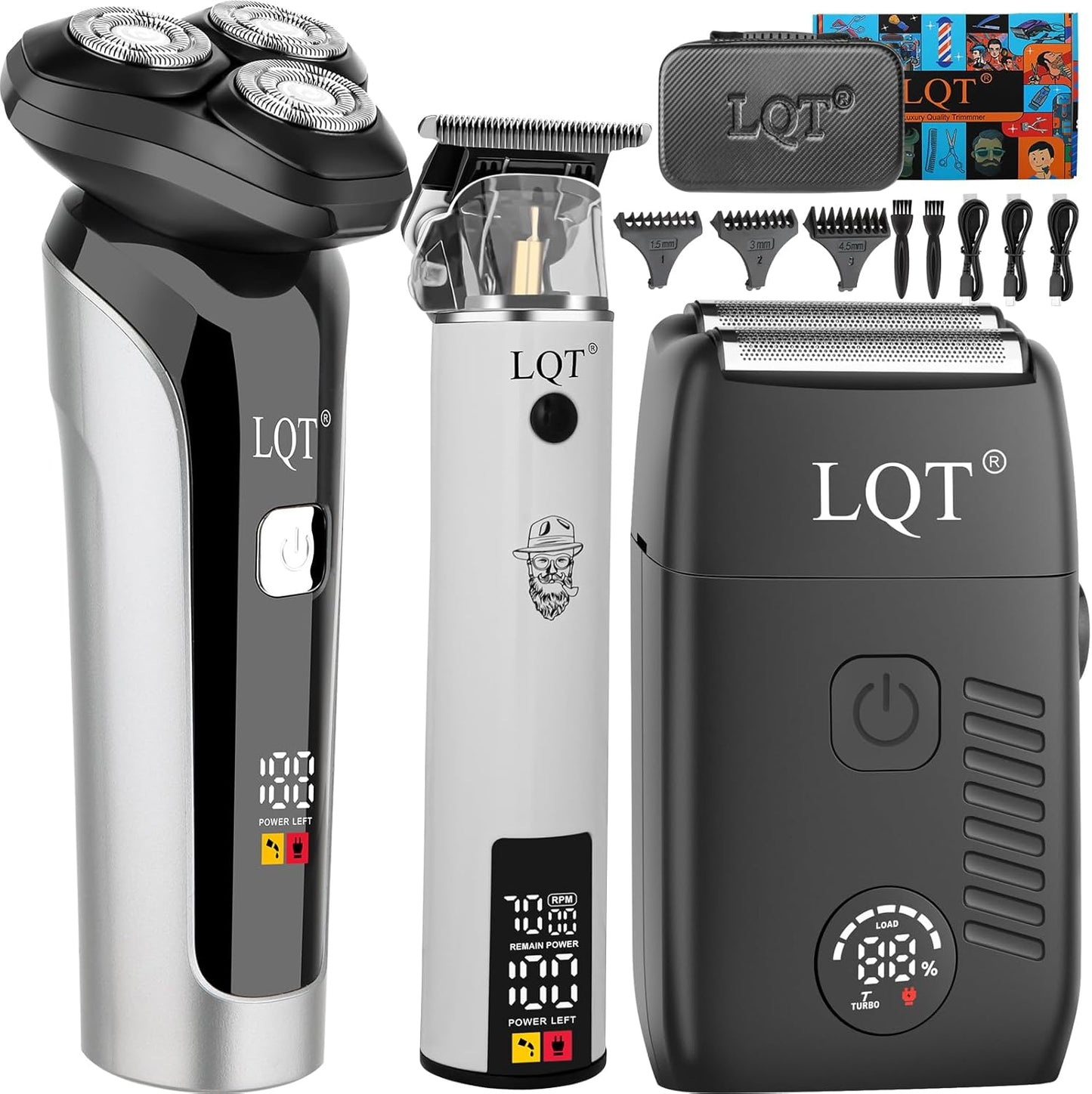 Professional Men's Grooming Kit: Electric Foil Shaver, Beard Trimmer & Hair Clipper for Bald Head & Face - The Cordless Christmas Gift for Dad/Him