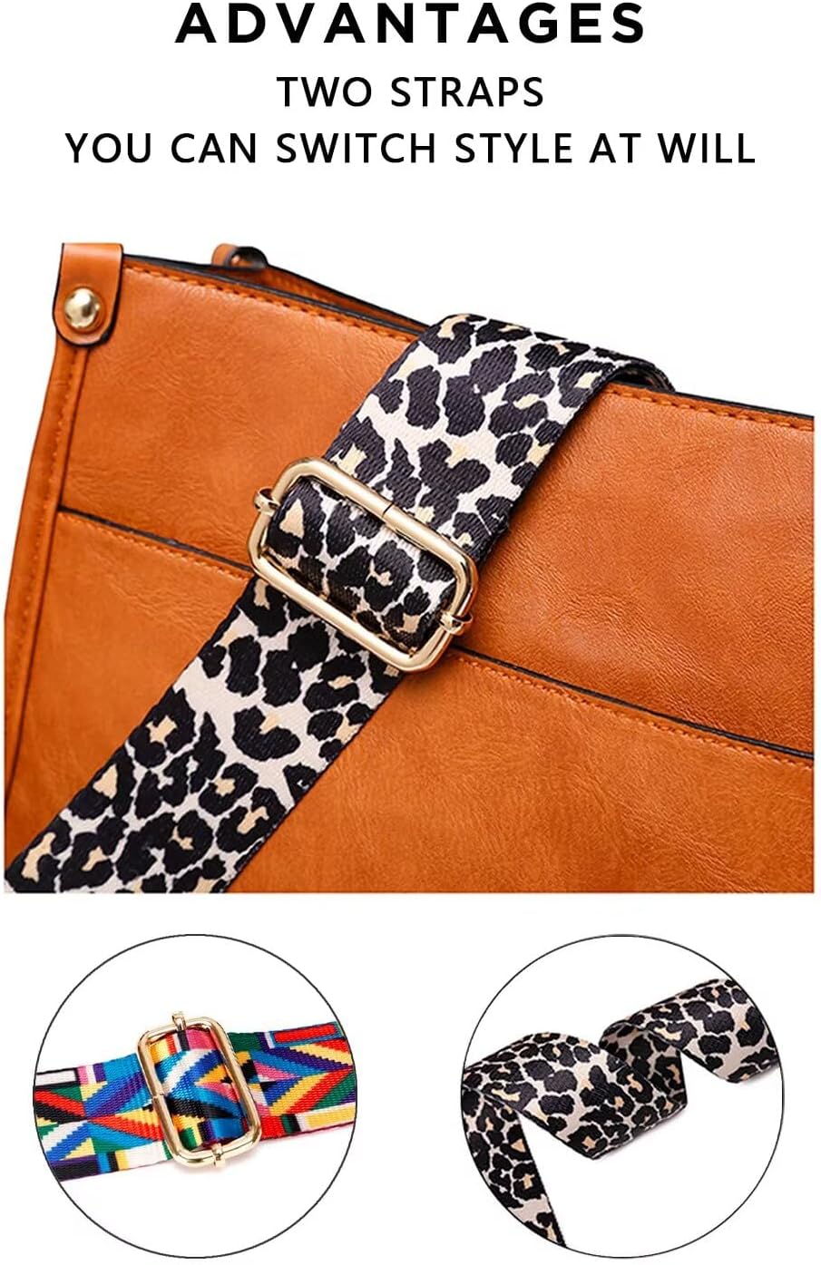 AUYOCO Vegan Leather Crossbody Bags for Women, Crossbody Purse with Guitar Strap Zipped Pockets Handbag Shoulder Bag