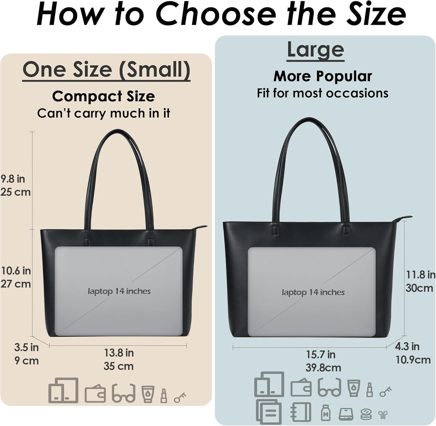 KALIDI Tote Bag Zipper Shoulder Bag Faux Leather Purses Satchel for Women Casual Handbag Work Dating College