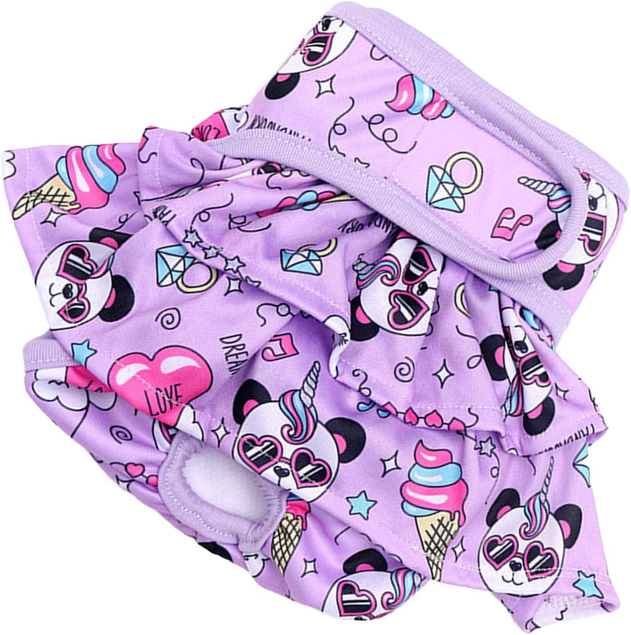 ZJchao Female Dog Diapers Panda Pattern Cute Leak Proof Breathable Reusable Washable Dog Panties for Pet Menstrual Cycle Polyester Material (S)
