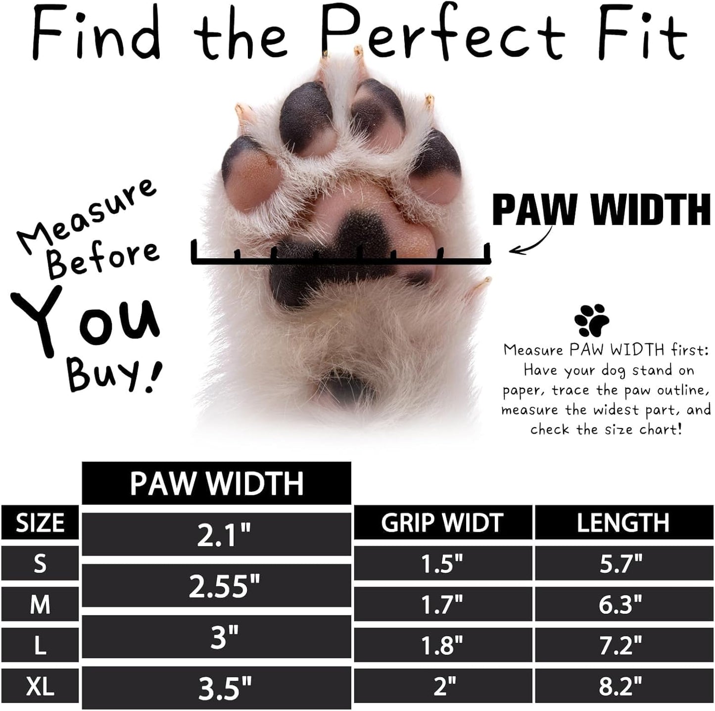 BINGPET Dog Socks to Prevent Licking Paws with Grippers for Hardwood Floors Anti Slip, Winter Warm Pet Shoes Booties, Extra-Thick Grip Dog Boots & Paw Protectors for Small Medium Large Senior Dogs, S
