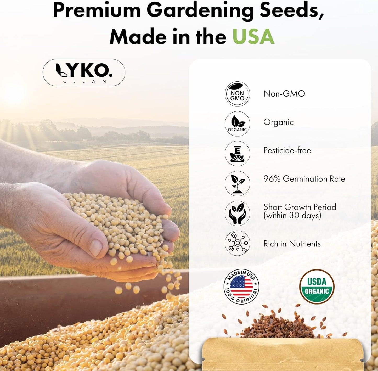 LYKOCLEAN Fruit Seed Kit for AeroGarden, iDOO Hydroponics Growing System Indoor Gardening, 7-Pod, Red Strawberry, Golden Cherry Tomato, Green Pepper, Cucumber, Dwarf Pea, Ruby QueenBeet, 350+ Seeds