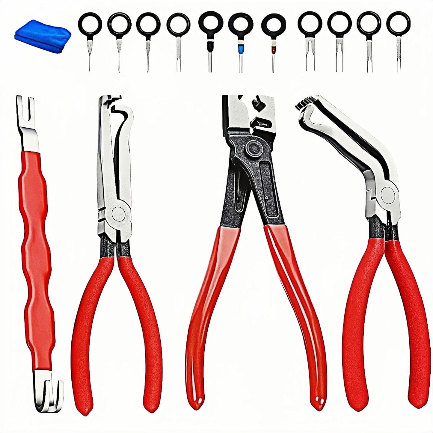 6PCS Automotive Electrical Disconnect Pliers Set, Depinning Tool for Electrical Terminal & Hose Clip Removal,Professional Automotive Electrical Clip Removal