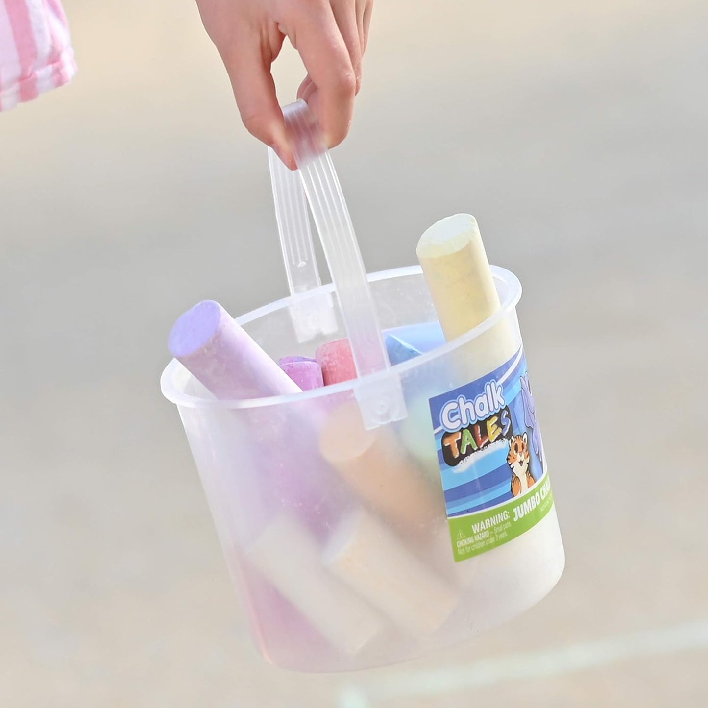 Sunny Days Entertainment Sidewalk Chalk Set for Kids with Storage, Washable, Jumbo Colored Chalk for Outdoor Play and Chalkboard Art - Ages 3+ (20 Pieces, Multicolor)