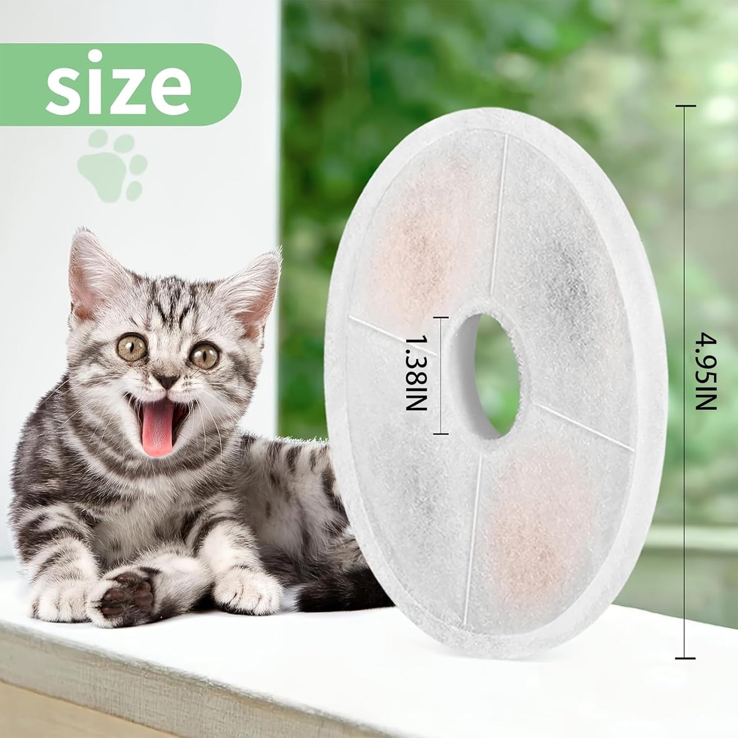 Cat Water Fountain Filters, 6 Pack Cat & Dog Fountain Replacement Filters with Paper Box, Pet Fountain Filter Fit for 61oz/1.8L Automatic Dog Water Dispenser