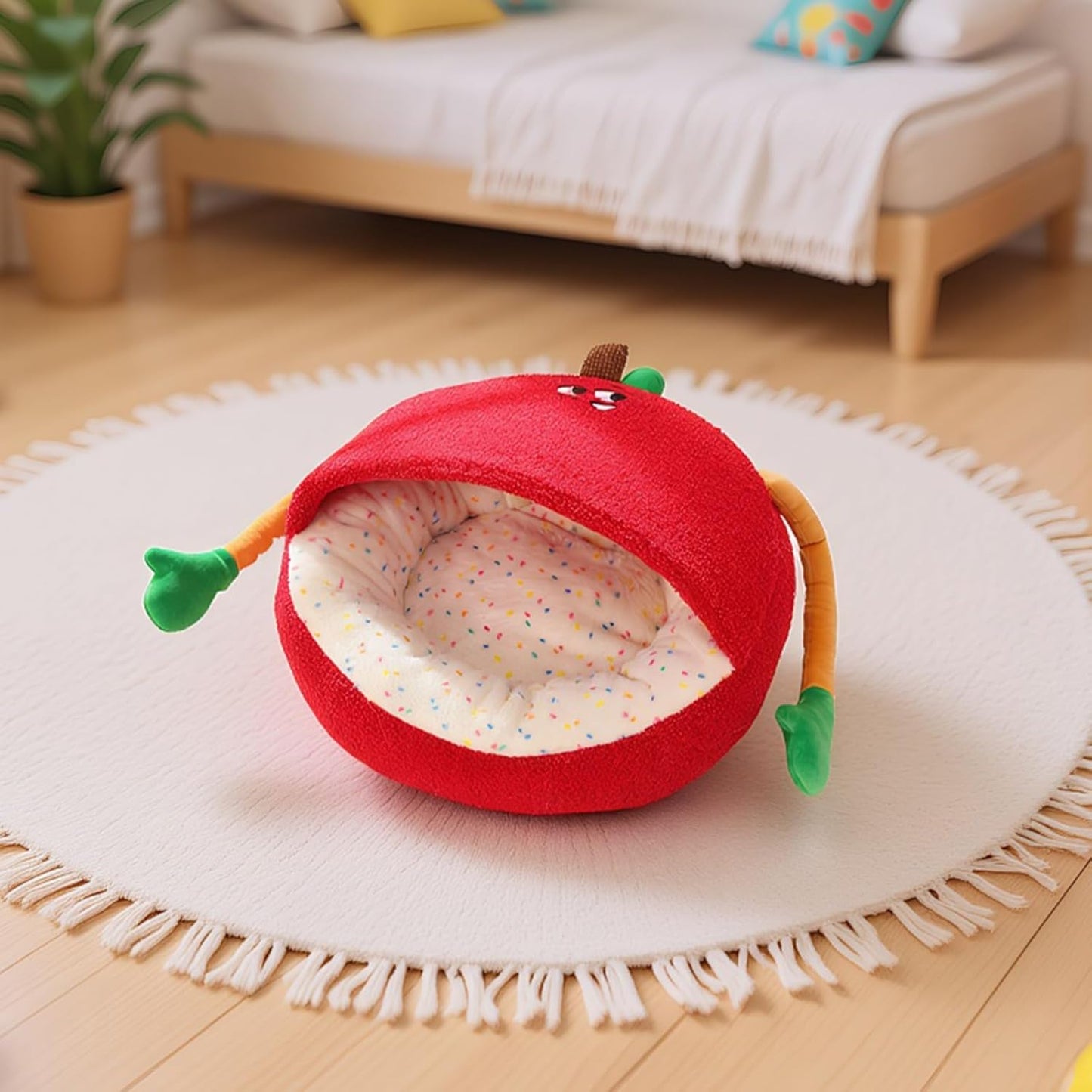 Dog Beds - Semi-Enclosed Winter Sleeping Nest for Dogs Cats, Pet Bed for Indoor Living Room, Bedroom, Balcony, Apartment, Home Use, Soft Comfortable Sleeping Space for Pets