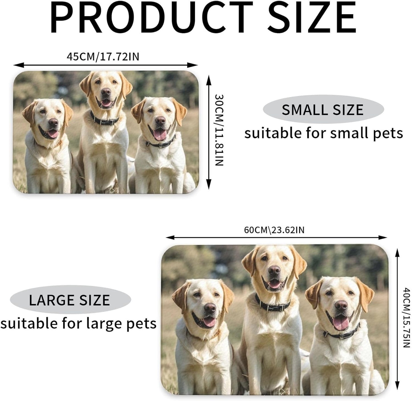 Pet Feeding Mat Leather Dog Food Mat Waterproof Pet Tablecloth Labrador Retriever Dogs Pet Placemat for Dogs Absorbent Dog Bowl Mat Anti-Slip Dogs Mats for Food and Water
