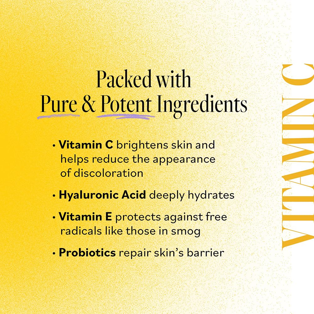 DERMA E Vitamin C Concentrated Serum, 2 Oz, with Hyaluronic Acid, Vitamin E & Aloe, All Natural, Antioxidant-Rich Concentrated Formula, Hydrating & Brightening Vitamin C Face Serum