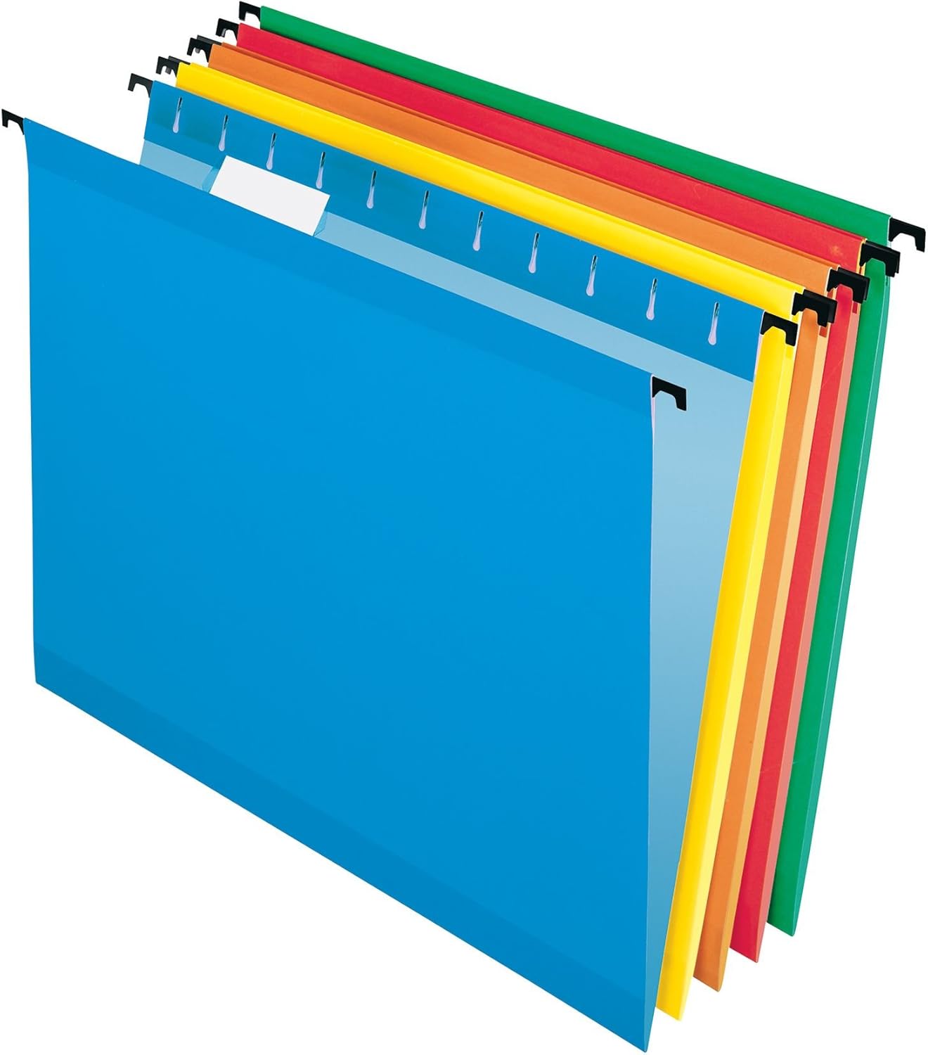 Pendaflex SureHook Reinforced Hanging Folders, Letter Size, Assorted Colors, 1/5 Cut, 20/BX (6152 1/5 Asst)
