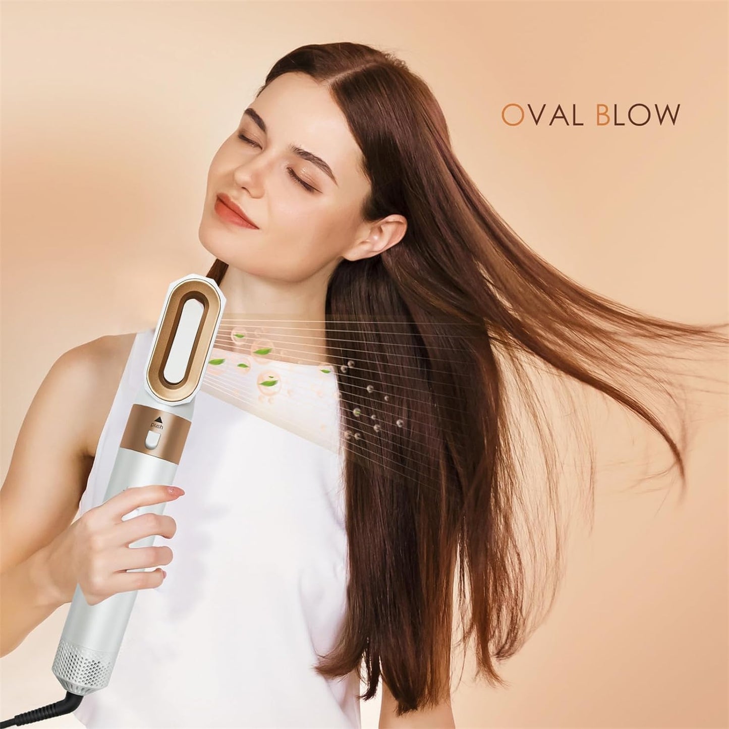 Hair Dryer Brush 5 in 1, Negative Ion Blow Dryer Brush Set, 110,000 RPM High - Speed Hot Air Brush Air Styler Curling Wrap Air Curler,Curling Iron Hair Styling Tools for Straight Curl Drying Smoothing