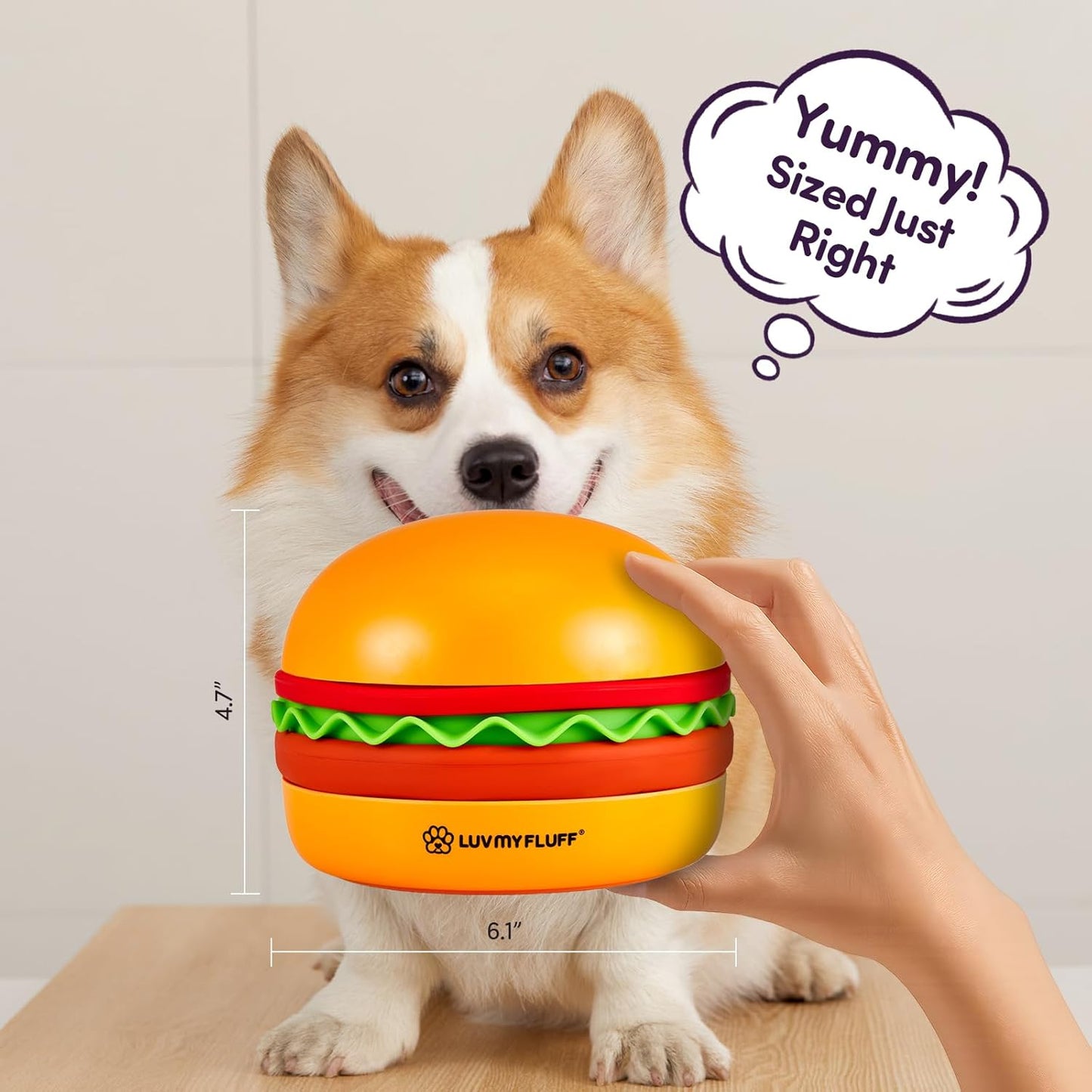 Slow Feeder Small Dog Bowl – 2 Patterns Reversible Lick Mat & 1 Spiral Slow Feeder - Hamburger Style | Non-Slip, Dishwasher Safe & Easy to Clean