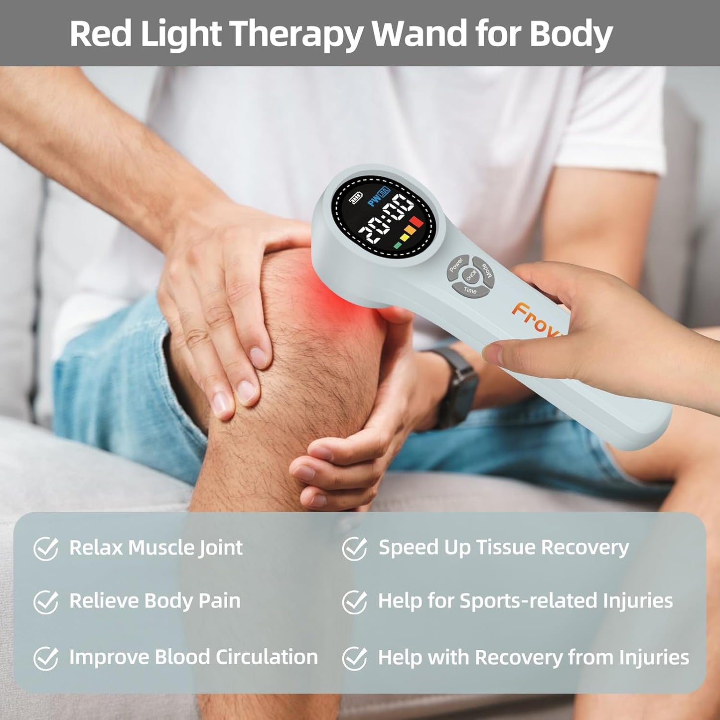 Cold Light Therapy Machine, 4x980nm+4x810nm+16x660nm, Red Light Therapy Device at Home, Infra Red Light Therapy for Pain, Hand Held Red Light Therapy Device for Elbows, Knees, Shoulders, Hands