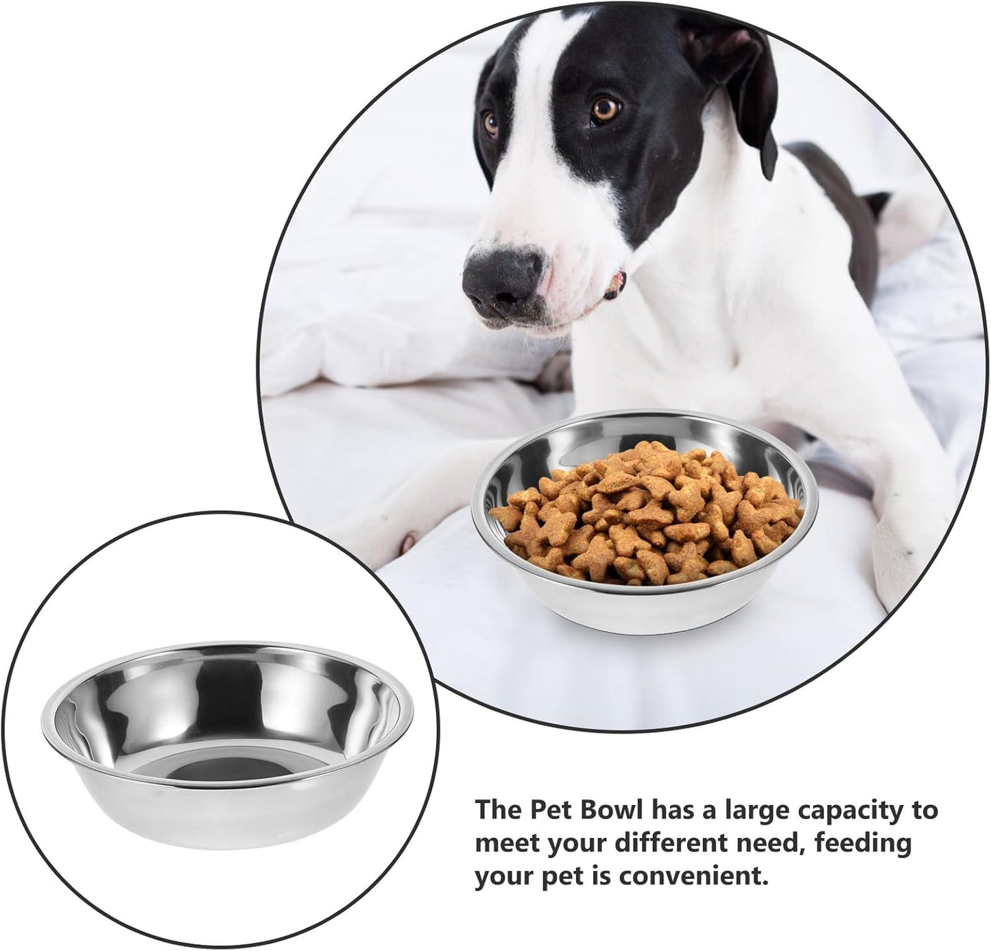 Milisten 5pcs Stainless Steel Pet Food Bowls Round Puppy Bowls Sturdy Dog Feeder Set for Indoor Feeding