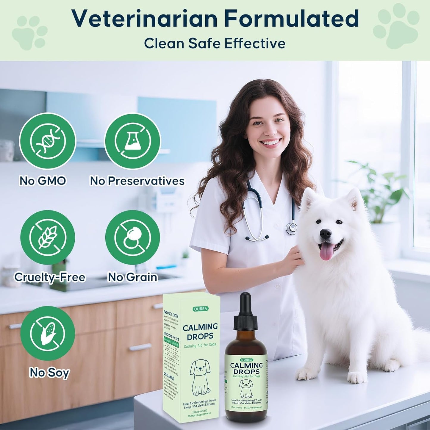 Calming Drops for Dogs Grooming – Melatonin & Valerian Root Formula to Help Maintain Calm During Grooming and Nail Trimming – Also Great for Travel, Vet Visits & Bedtime – 2 fl oz