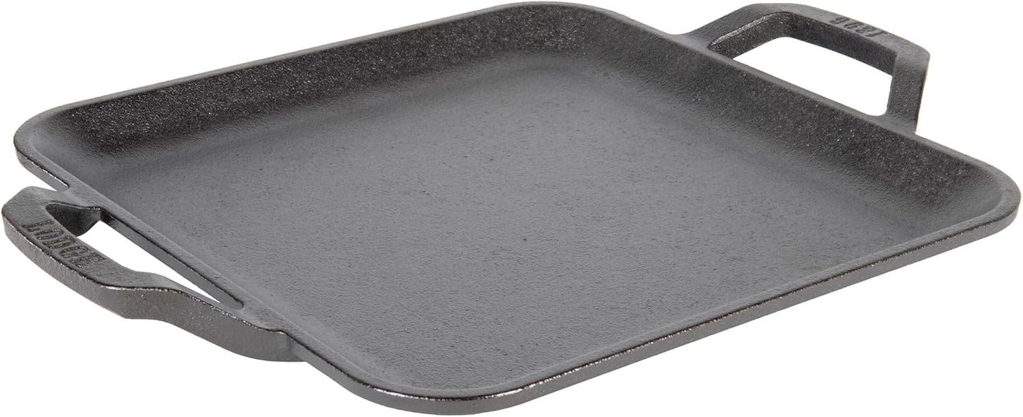 Lodge 11" Cast Iron Square Griddle - Chef Collection - For Indoor & Outdoor Cooking - Superior Heat Retention - Durable Cast Iron - Seasoned Kitchen Griddle