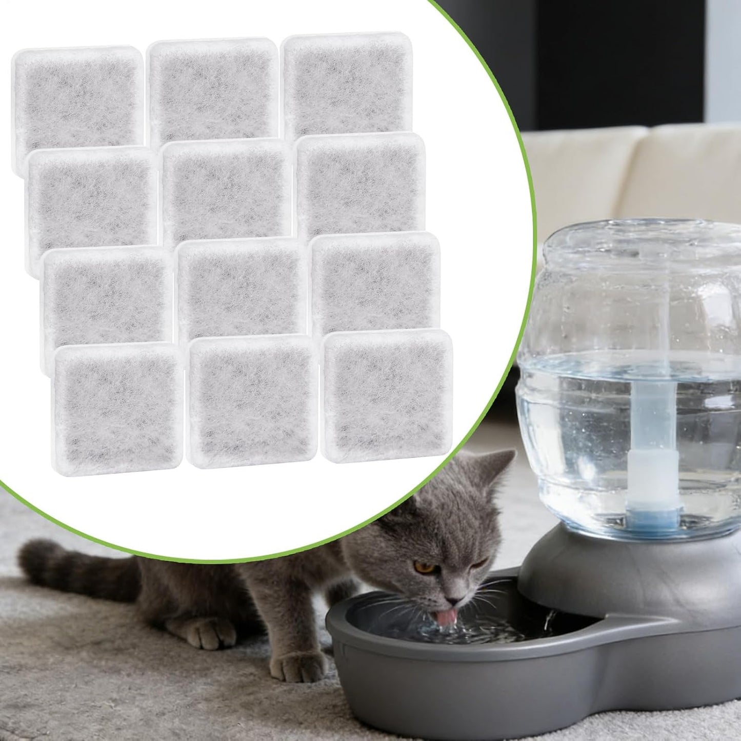 Cat Water Fountain - Filter Leak Proof Design, Multifunctional Charcoal Replacement Filters, Pet Fountain Accessories for Fresh Water, Suitable for Small Large Puppies, Home Indoor Garden Use