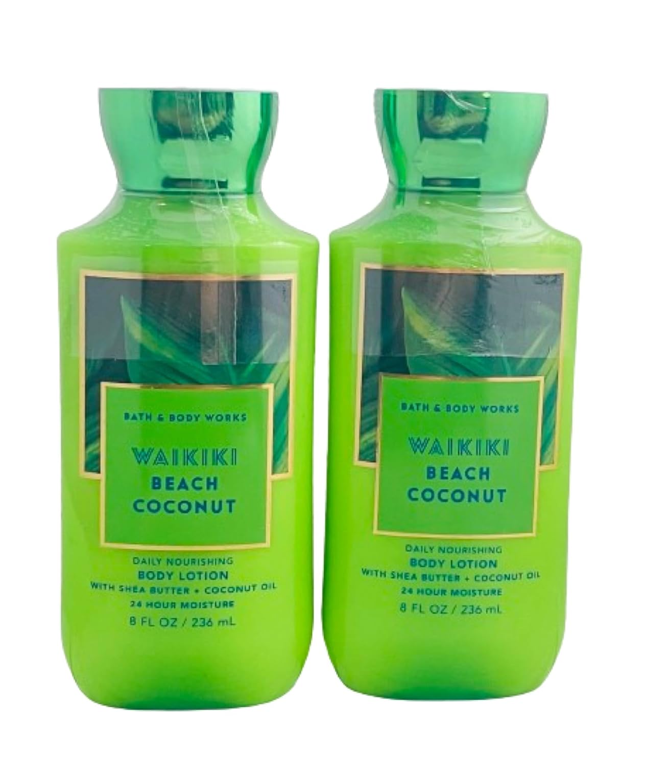 Bath & Body Works Bath and Body Works Waikiki Beach Coconut Super Smooth Lotion Sets Gift For Women 8 Oz -2 Pack (Waikiki Coconut) 16 Fl Oz