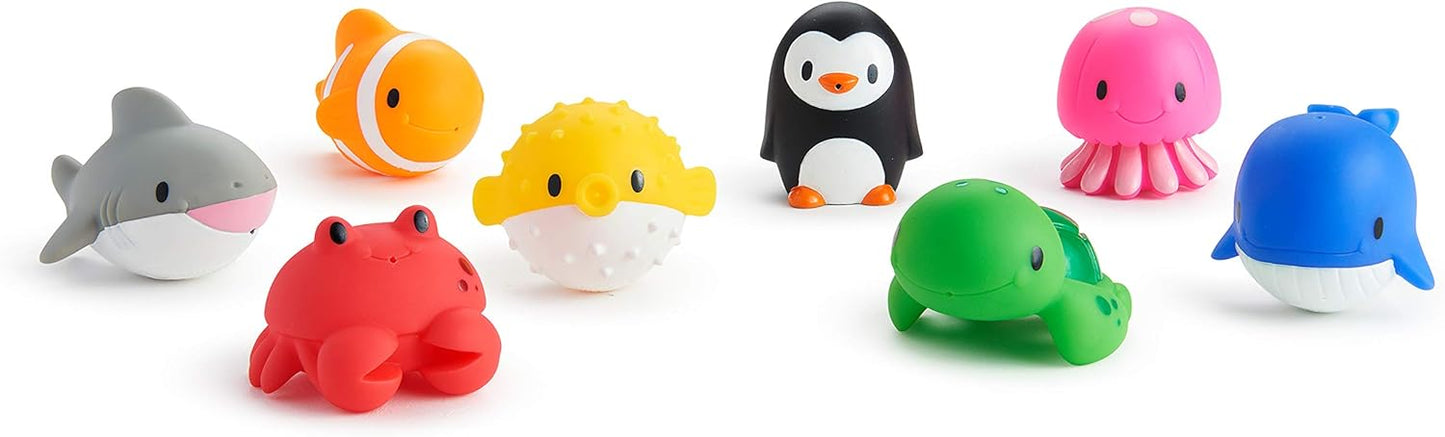 Munchkin Baby Bath Toy Squirts for Babies and Toddlers 9 Months and Up, Ocean Sea Animals Squirters, 8 Pack