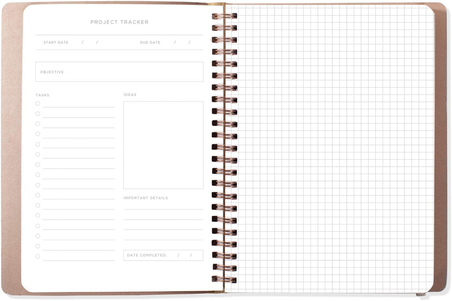 Fringe Studio Medium Size Spiral Project Notebook, Faux Leather Cover, Approx 6.25"w x 8.125"h (962059)