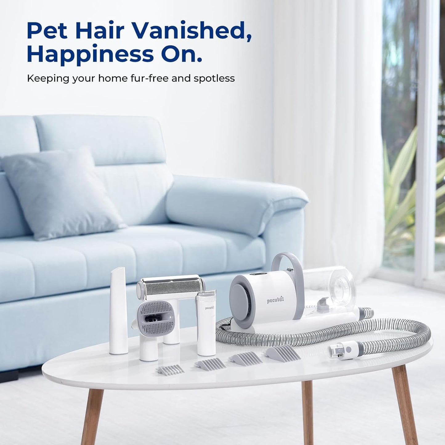 Pecute Dog Grooming Vacuum for Heavy Shedding, Quiet(55dB) 4-in-1 Pet Grooming Kit for Nervous Dogs & Cats, 12000Pa Dog Vacuum Brush for Shedding with Clipper, 1.5L Dust Cup, Home Grooming & Cleaning