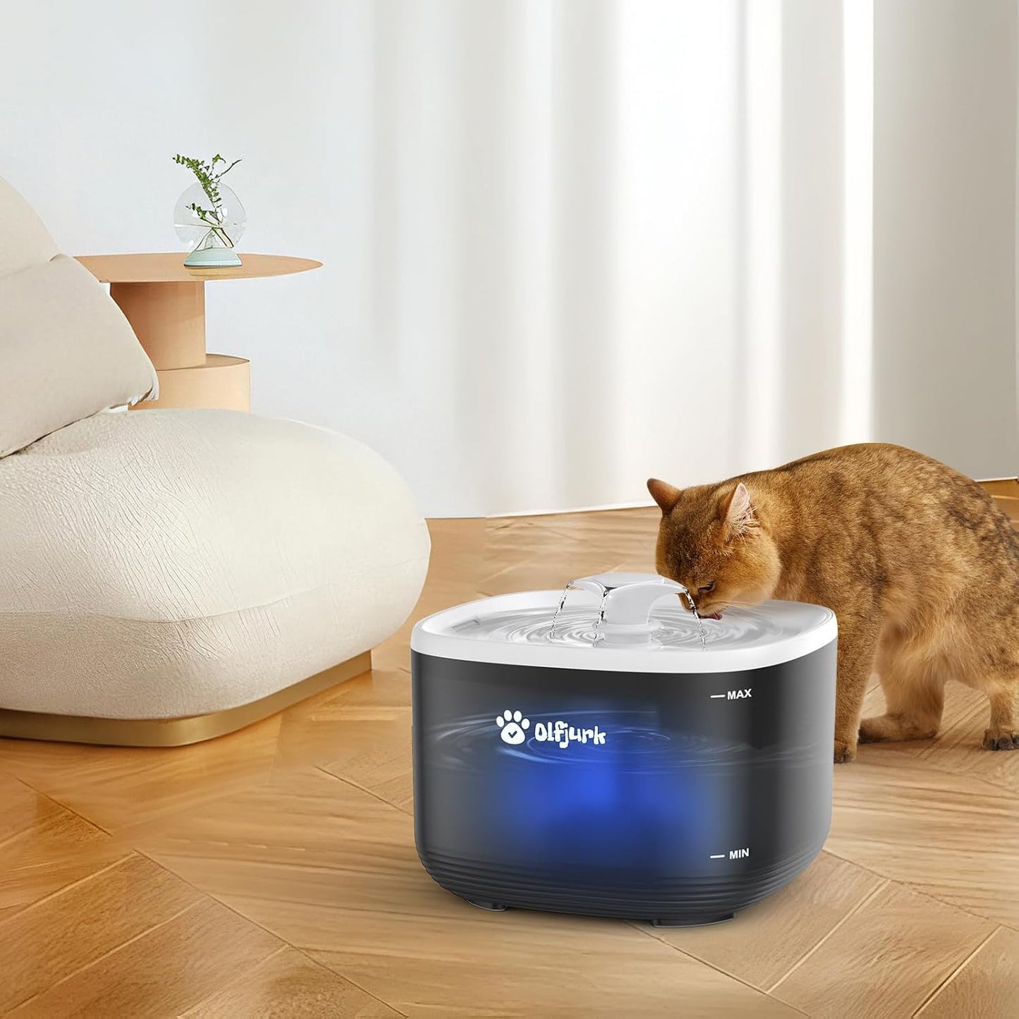 101.4oz/3L Automatic Pet Fountain Cat Water Fountain Dog Water Dispenser with Replacement Filters for Cats, Dogs, Multiple Pets