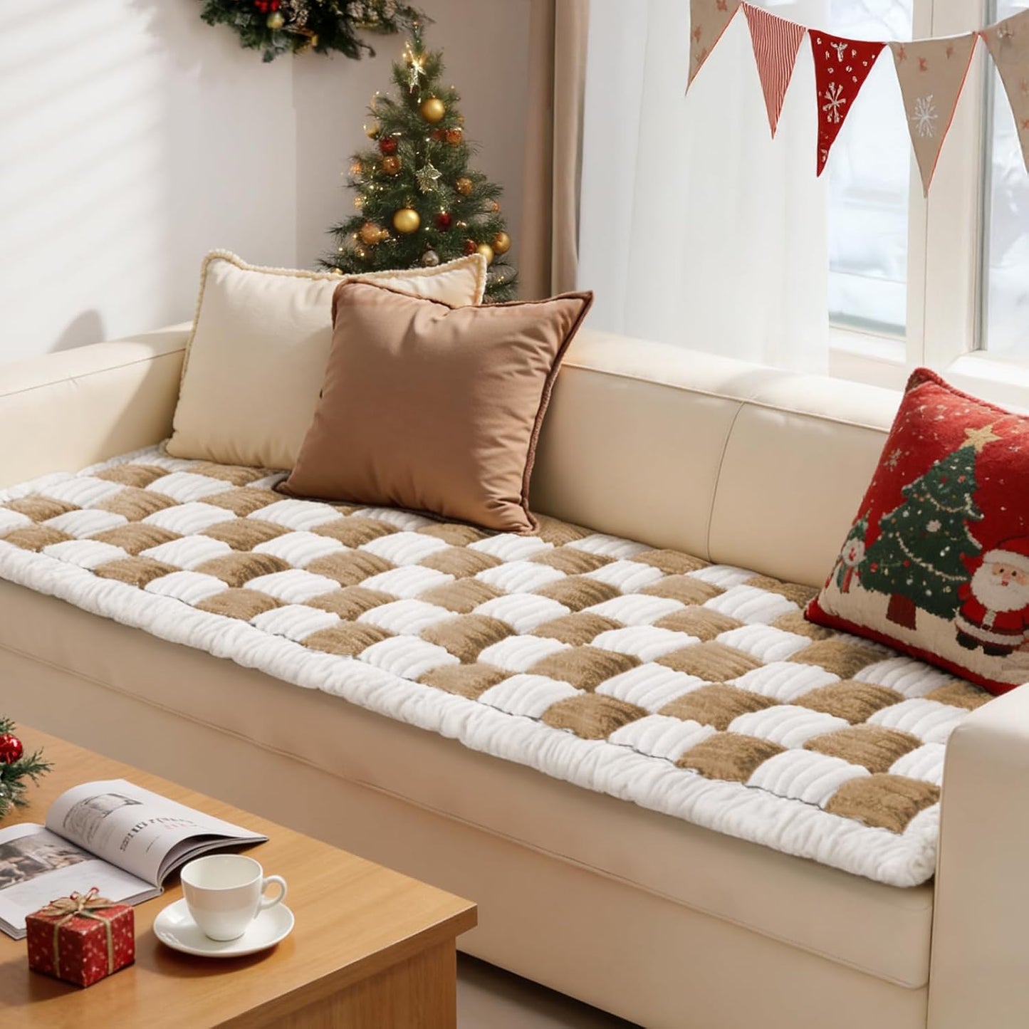 Couch Cushion Cover for dogs Sofa Cover Washable Pet Love Seat Couch Covers for Sofa Slipcover Couch Protector Blanket for Dog Sofa Cushion Covers for Pet Washable Pad Light Brown 70x180cm/27.6x70.9in