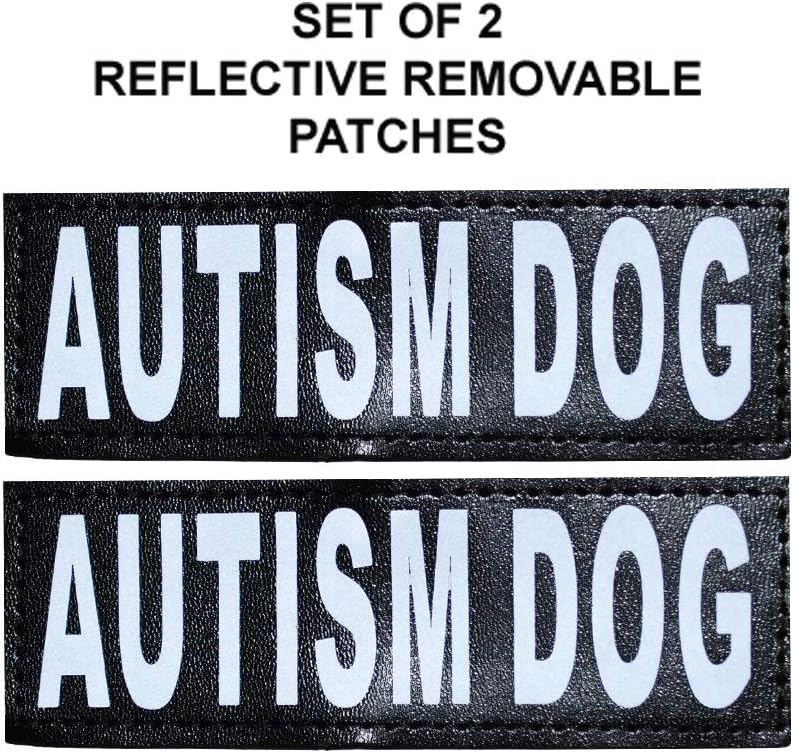 Autism Nylon Service Dog Vest Harness. Purchase Comes with 2 Reflective Autism Dog Removable Patches. Please Measure Your Dog Before Ordering
