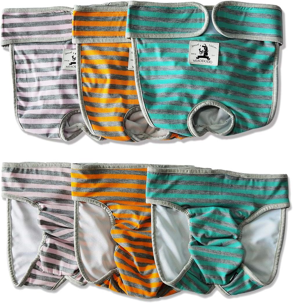 3 Pack Reusable Dog Diapers Female Large Medium Breed, Female Dog Diapers for Heat, Incontinence,Doggie Diapers for Female Dogs with Velcro Adjustable Waistline for Female Dog Washable Extra Large
