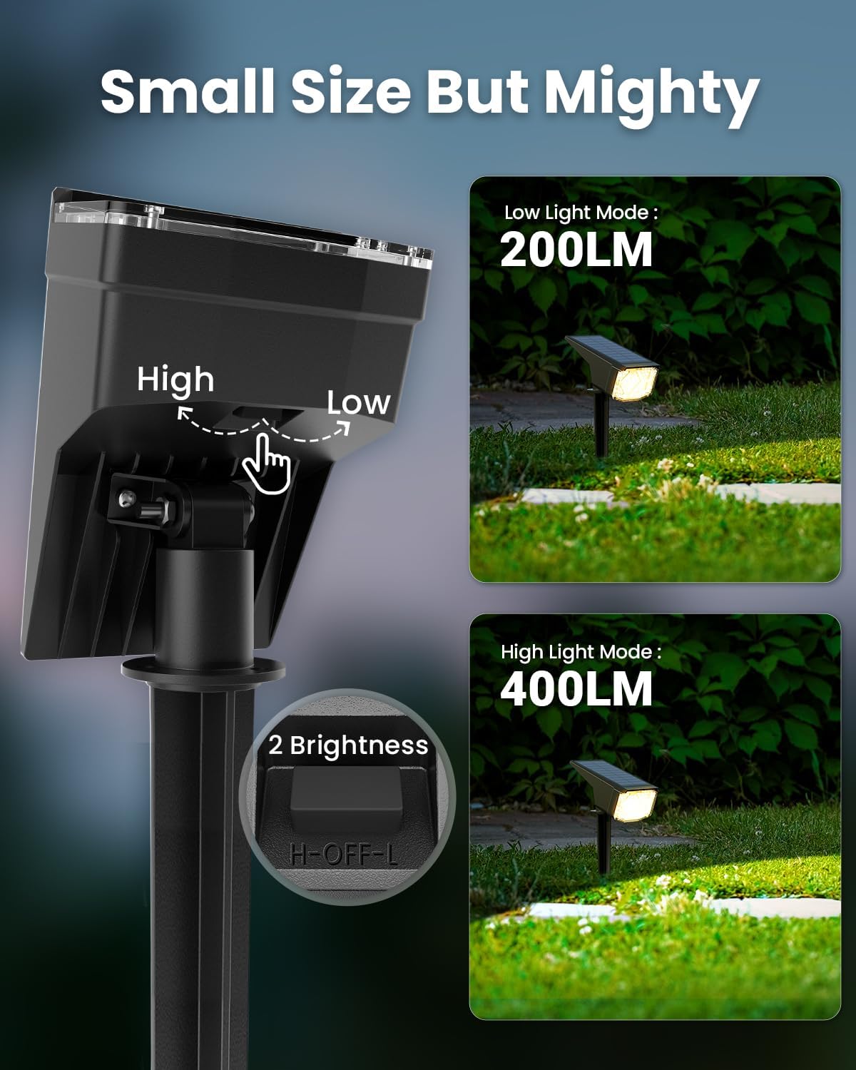 SOLPEX Solar Spot Lights Outdoor Waterproof IP65, Landscape Spotlights Outdoor, Compact Design Spot Lights, Solar Powered Flood Lights for Garden Yard Pathway House Tree Outside, 10 Pack, Warm White