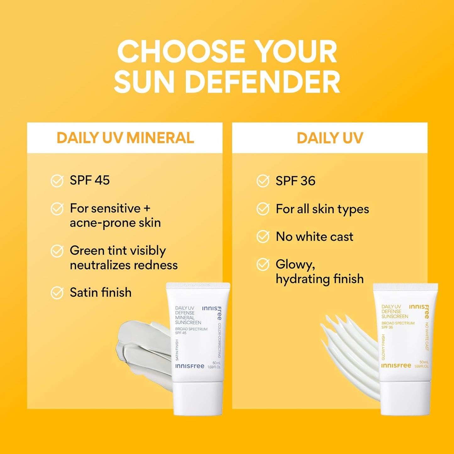 Innisfree Daily UV Defense SPF 36 – Korean Face Sunscreen, Invisible Finish, Broad Spectrum, No White Cast, Lightweight, Hydrating, Available in Gift Sets
