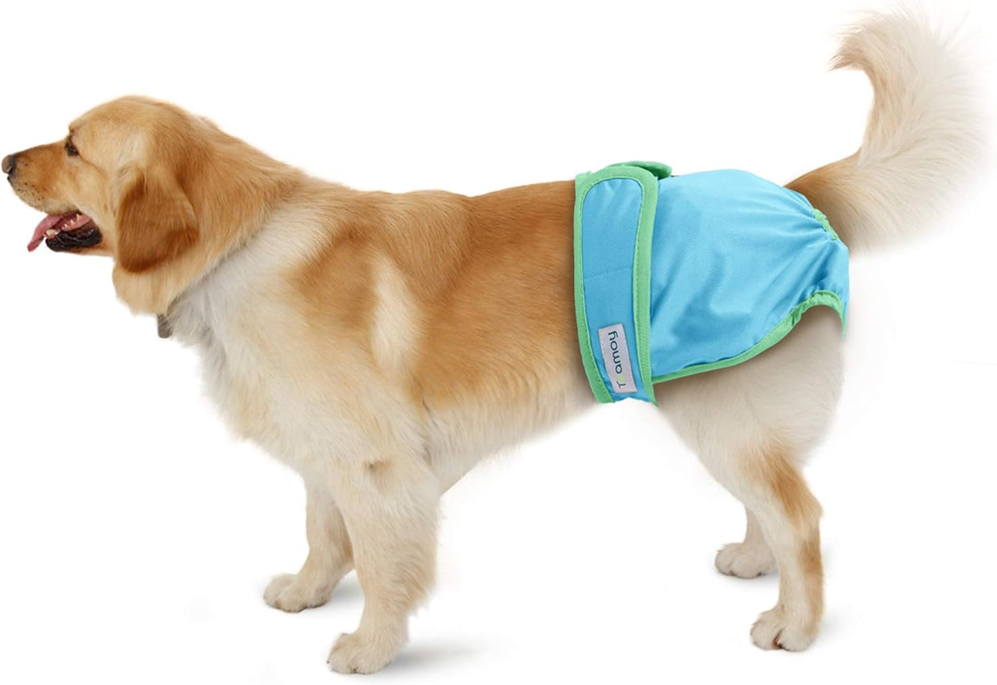Teamoy 3Pcs Washable Female Dog Diapers, Reusable Doggie Diaper Wraps for Female Dogs, Super-Absorbent and Comfortable, Yellow + Purple + Blue, XL