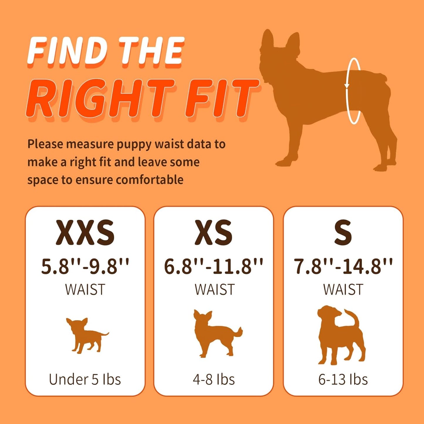 Pet Soft Female Dog Diapers - Disposable Puppy Diapers for Dogs & Cats, Ultra Absorbent Doggy in Heat Period or Urine Incontinence, 24pcs (XXS, Orange)