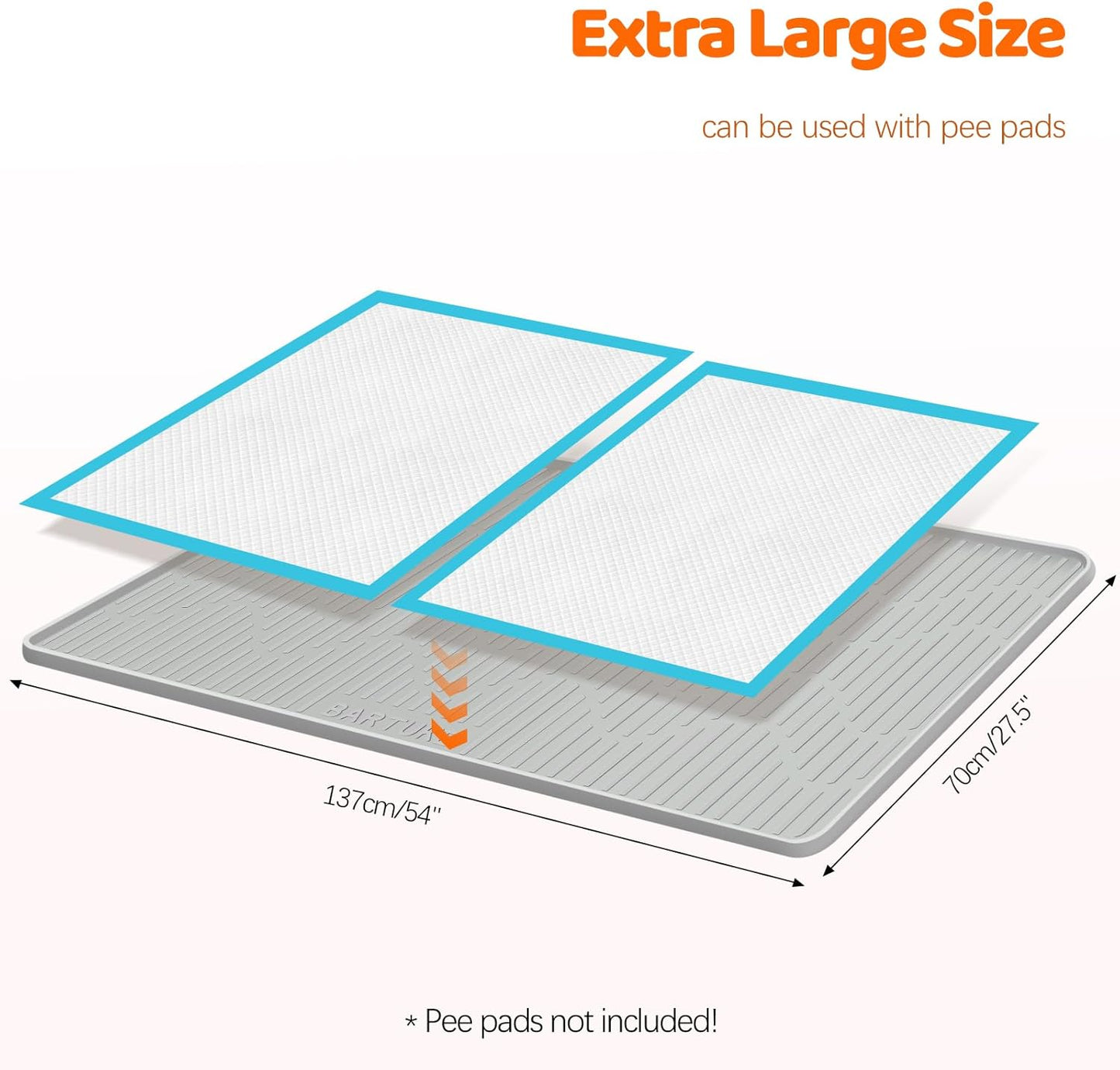 Pee Pads for Dogs, 54" x 27.5" Extra Large Reusable Silicone Mat, Washable Reusable Puppy Training Pads for Potty Training, Non-Slip, Leak-Proof, Indoor Floor Protection