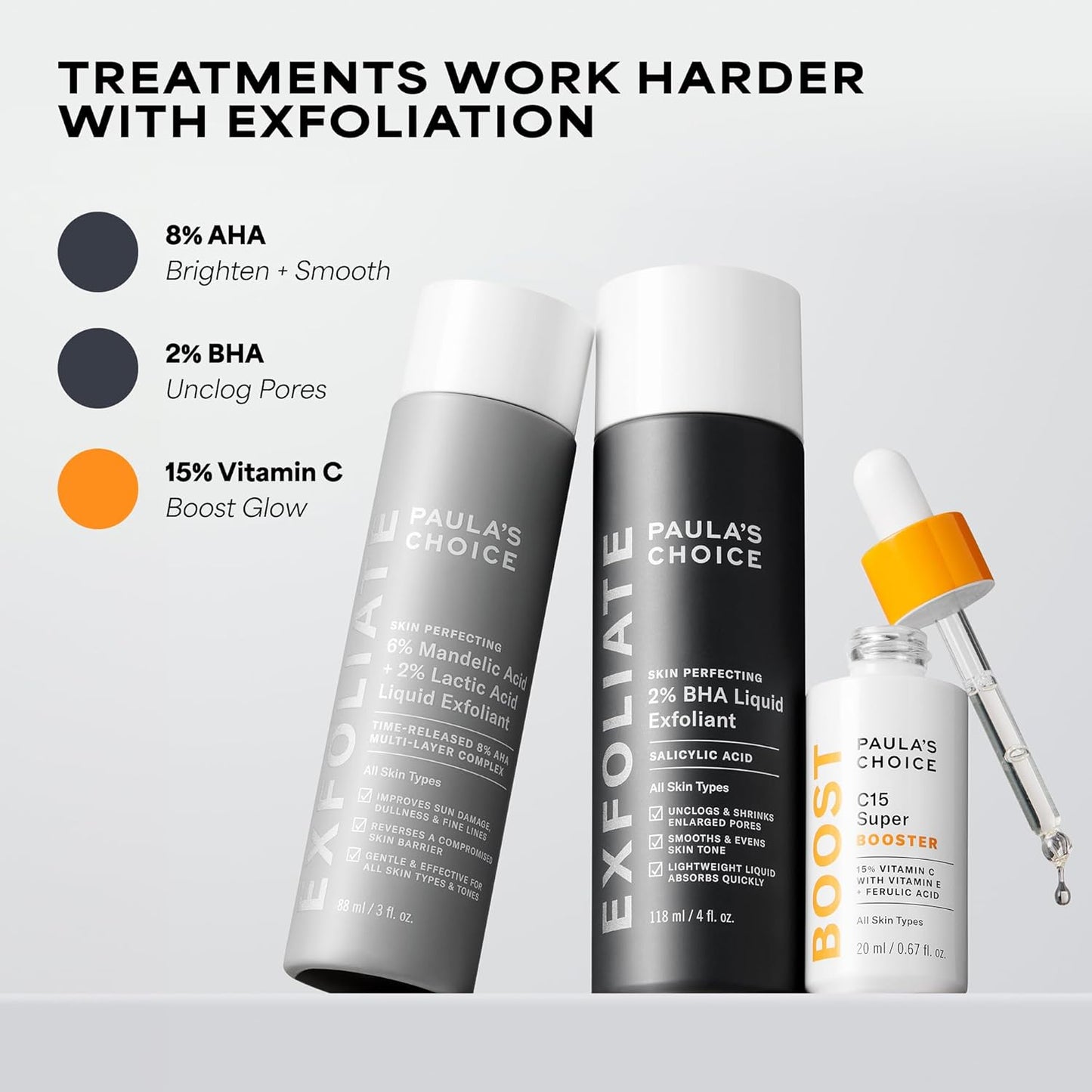 Paula's Choice BOOST C15 Super Booster, 15% Vitamin C Serum for Face, Face Serum with Vitamin E & Ferulic Acid for Discoloration & Glow, Fragrance-Free