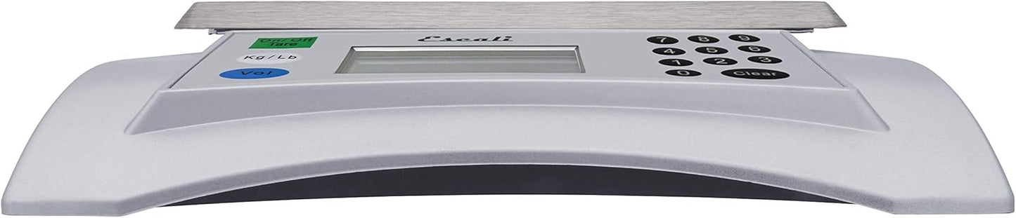 Escali Pana V136 Large Volume Measuring Kitchen/Baking/Cooking Scale, Preprogrammed With Over 150 Ingredients, LCD Digital Display, 13lb Capacity