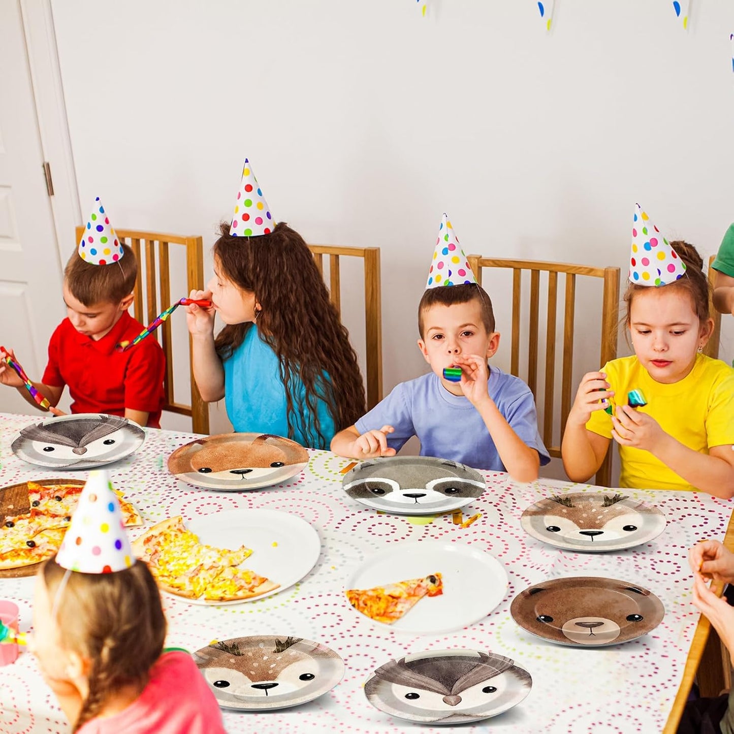 60Pcs Woodland Party Paper Plates for Animal Party Decorations 7In Woodland Creatures Dessert Plates Disposable Tableware Dinnerware Set for Baby Shower Birthday Forest Animal Themed Party Supplies