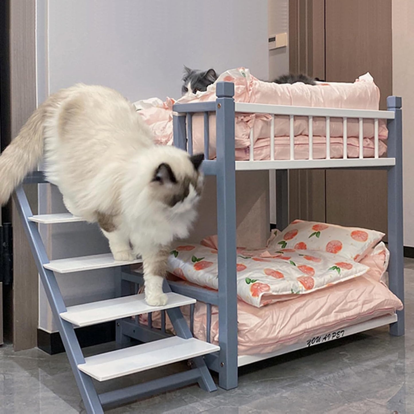 Pet Bed with Stairs for Dogs, Double Layer Design with Memory Foam Cushion and Removable Cover - Small, Medium, Large Dog bunk Bed