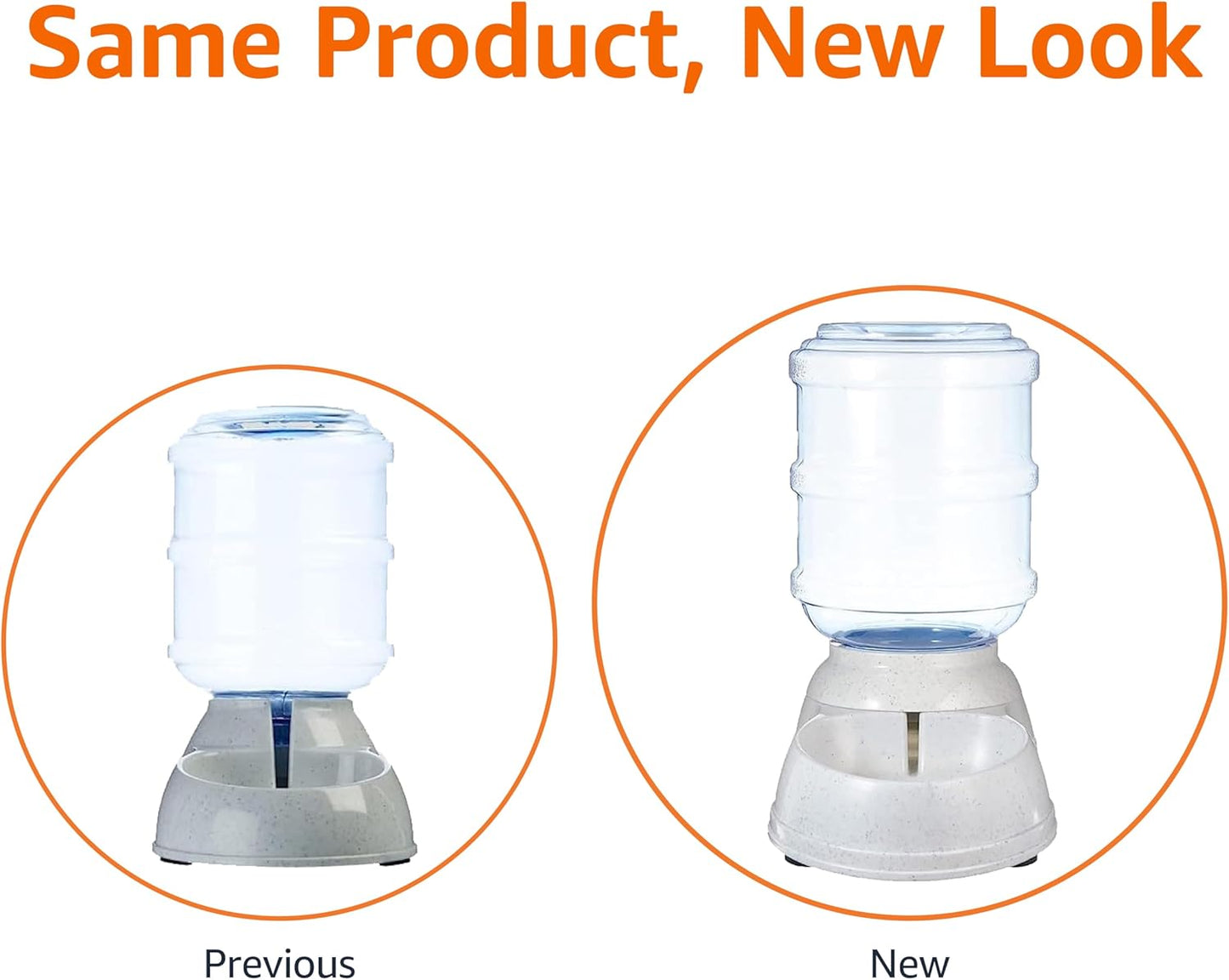 Amazon Basics Gravity Pet Water Dispenser for Cat and Dog, Easy to Clean, 1 Gallon Capacity, Small, Gray
