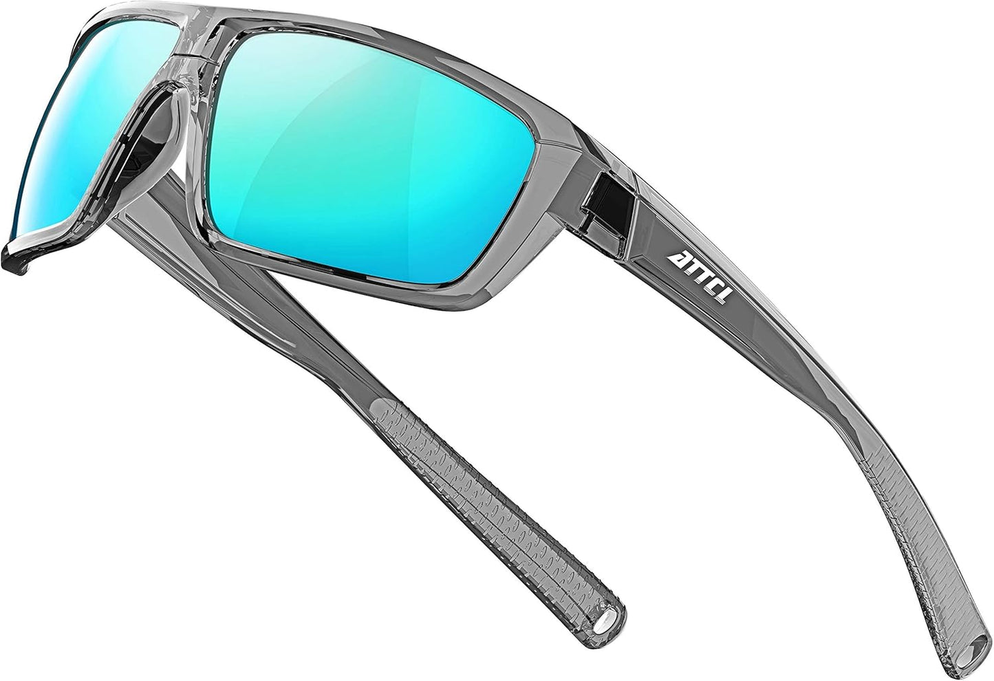 ATTCL Polarized Sunglasses Men for Fishing: UV Protection Lightweight TR90 Sports Wrap Sun Glasses Driving Golf Running